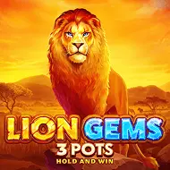 Lion Gems 3 Pots: Hold and Win game tile