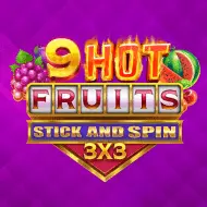 9 Hot Fruits Stick and Spin 3x3 game tile