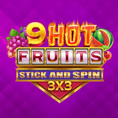 9 Hot Fruits Stick and Spin 3x3 game tile