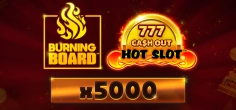 Hot Slot: 777 Cash Out Burning Board game tile