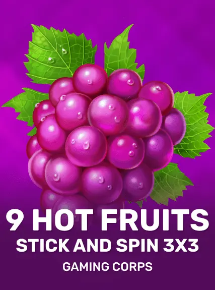 9 Hot Fruits Stick and Spin 3x3 game tile